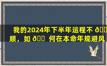 我的2024年下半年运程不 🐳 顺，如 🐠 何在本命年规避风险